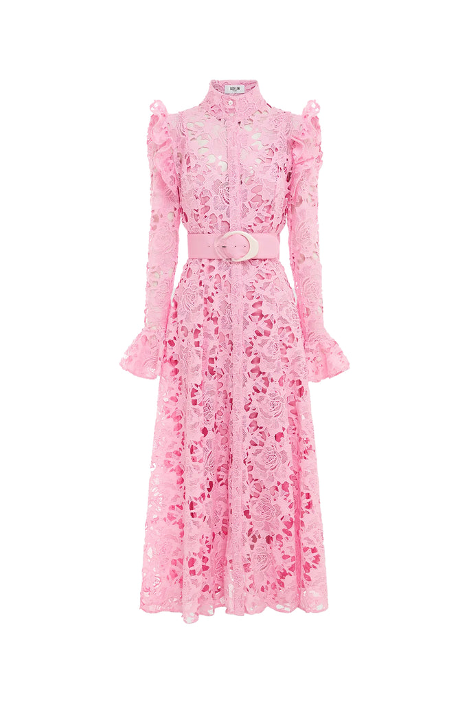 HIRE DRESS - LEO LIN - ALIYAH LACE BUTTERFLY SLEEVE MIDI DRESS main image 1