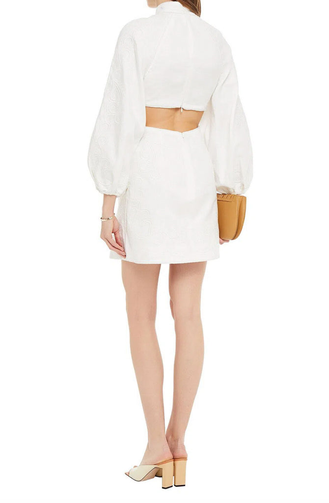 zimmermann bonita embroidered short dress Zimmermann Bonita Embroidered Short Dress for Hire| High St. Hire