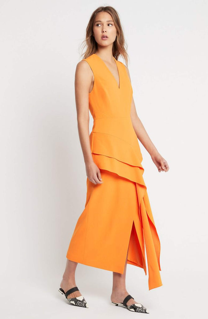 sass and bide orange dress Sass and Bide asymmetrical silk dress in , Rust /