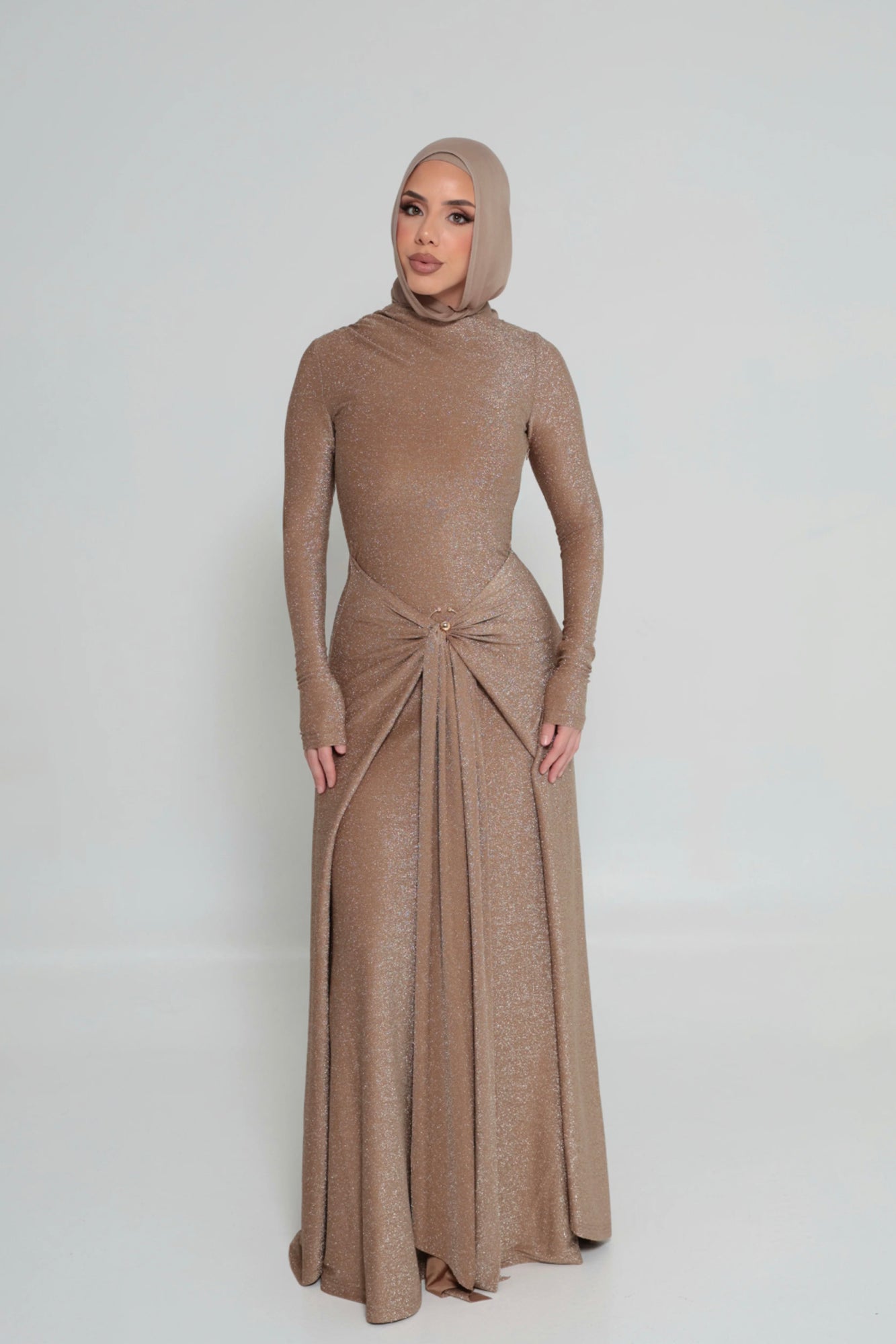 Aleena Gold Dress by Alaia Muse for Hire | High St. Hire Aleena Gold Dress by Alaia Muse for Hire | High St. Hire