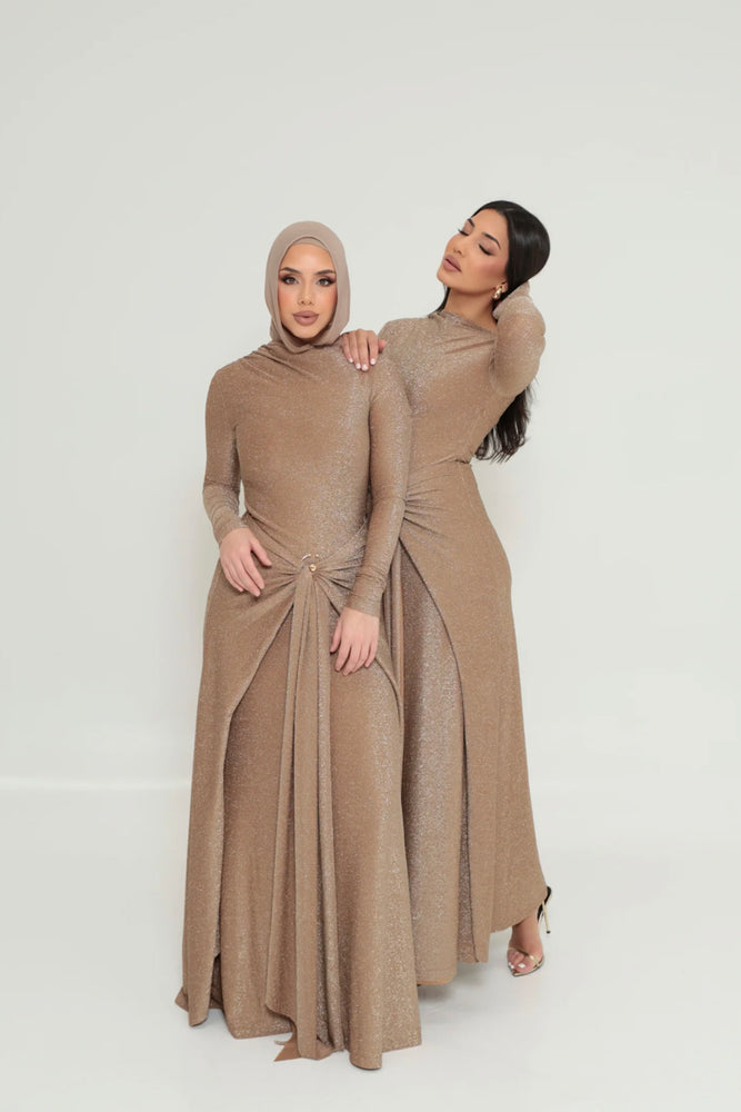 gold bridesmaid dresses and navy suits Prayer Set Dress main image 1