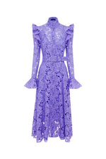 Aliyah Lace Butterfly Sleeve Midi Dress Lavender by Leo Lin