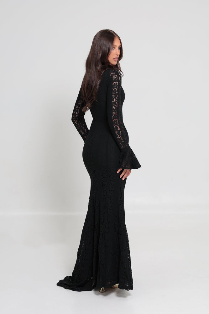 Amelia Floral Lace Dress Black by Alaia Muse for Hire | High St. Hire
