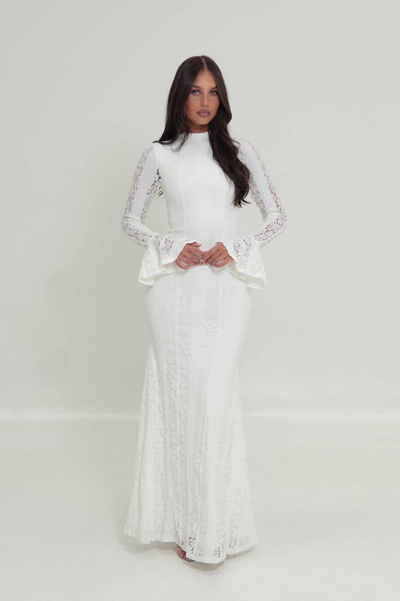 Amelia Floral Lace Dress White by Alaia Muse for Hire | High St. Hire
