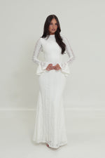 Amelia Floral Lace Dress White by Alaia Muse for Hire | High St. Hire