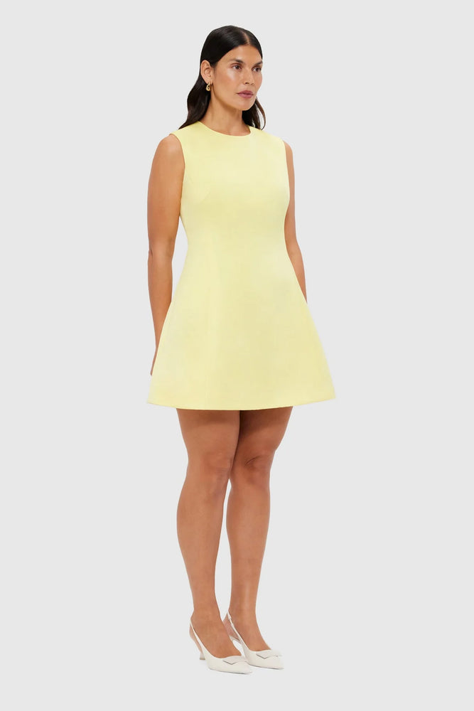 Chloe Sleeveless Mini Dress Sorbet Yellow by Leo Lin For Hire | High St. Hire Chloe Sleeveless Mini Dress Sorbet Yellow by Leo Lin For Hire | High St. Hire