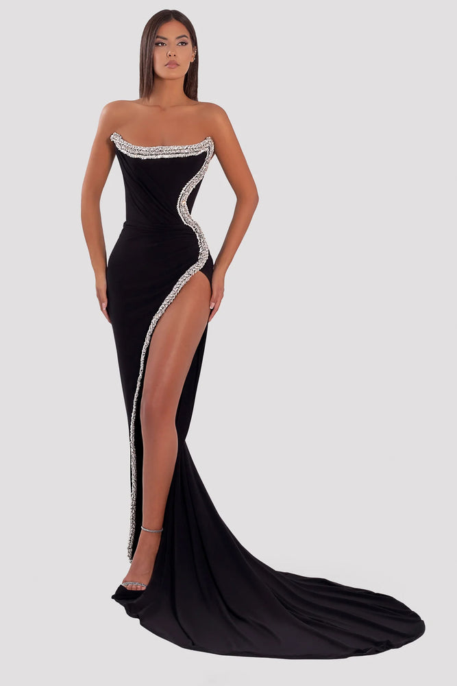 Crystal Corset Long Dress by Albina Dyla For Hire | High St. Hire Crystal Corset Long Dress by Albina Dyla For Hire | High St. Hire