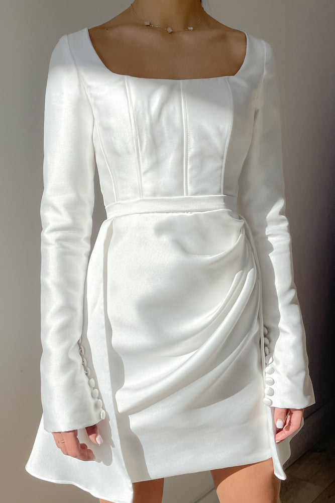 Dove White Corset Mini Dress Exclusive to HSH