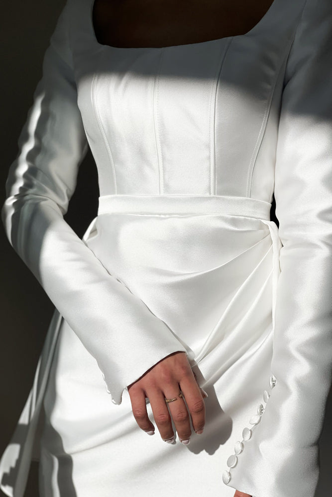 Dove White Corset Mini Dress Exclusive to HSH