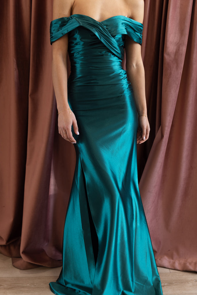 Grace Off The Shoulder Gown Teal by HSH