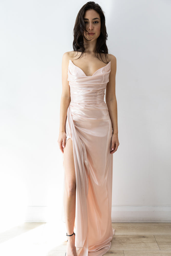 Jacinta Draped Gown Blush by HSH