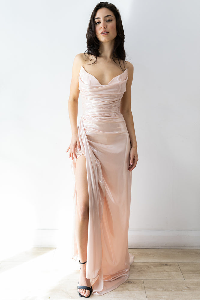 Jacinta Draped Gown Blush by HSH