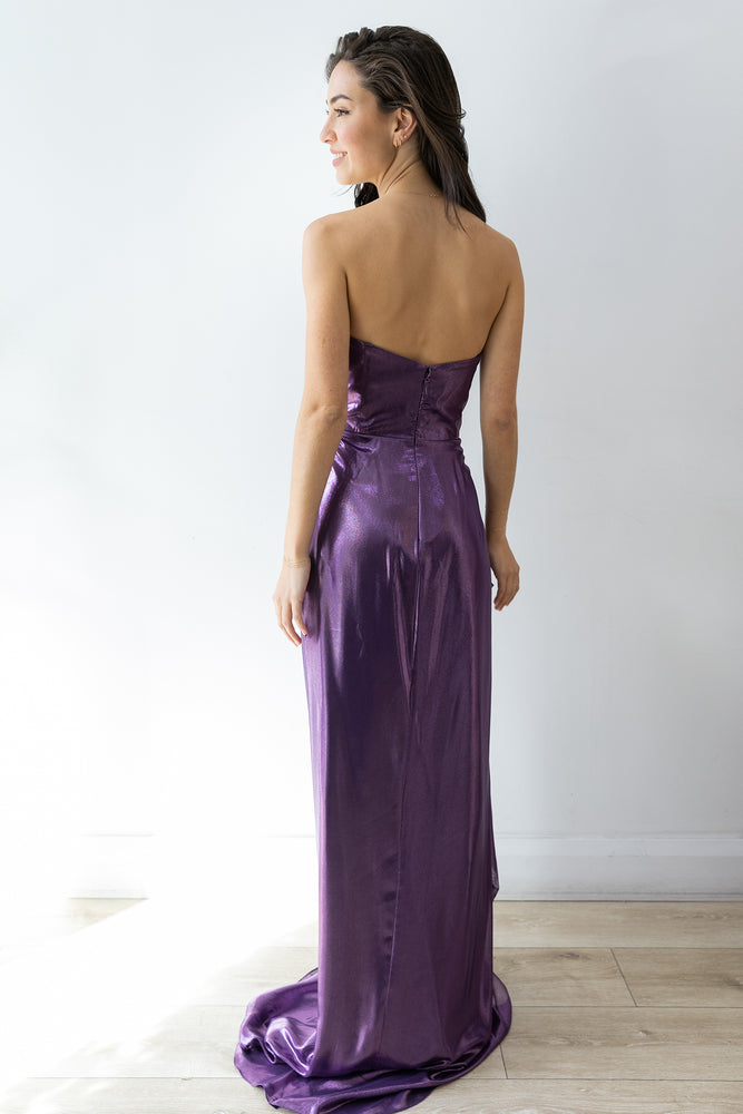 Jacinta Draped Gown Electric Purple by HSH