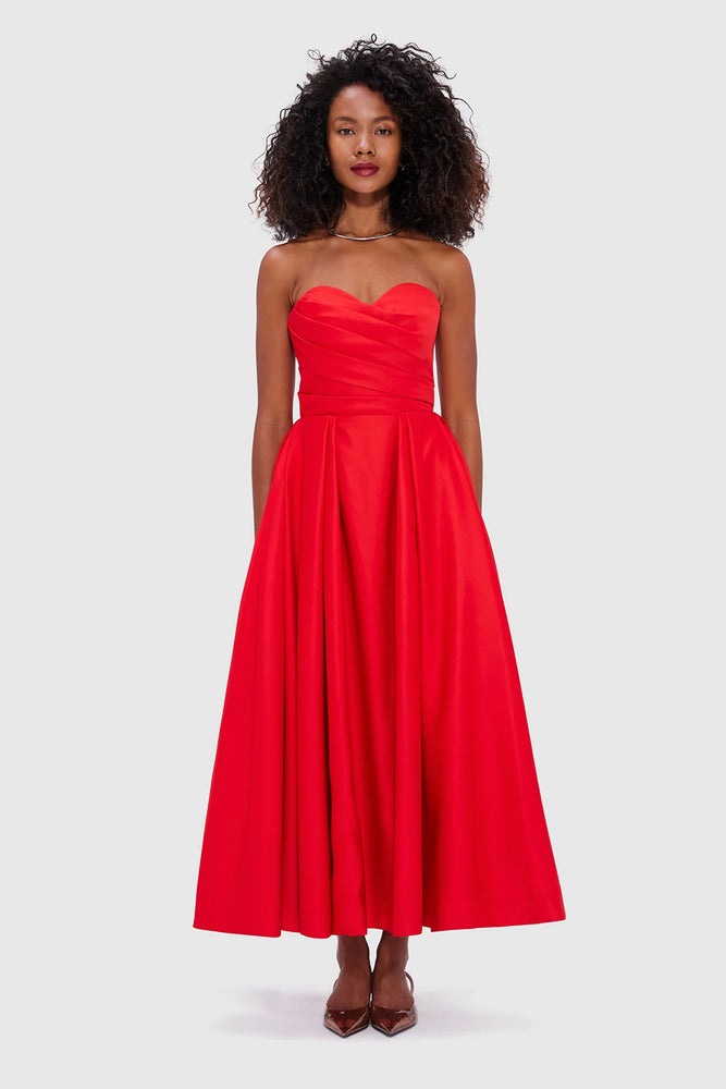 Jessica Bustier Gown Red by Leo Lin