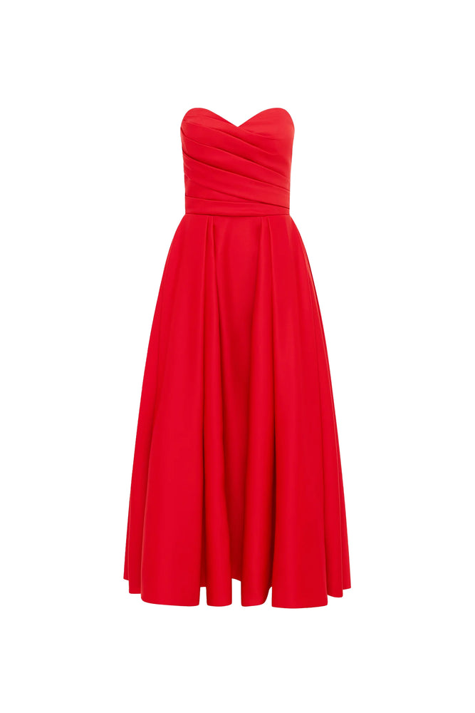 Jessica Bustier Gown Red by Leo Lin