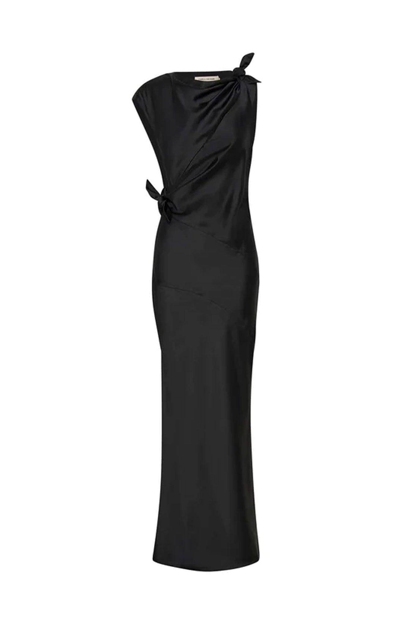 Camilla Gown - Satin High Slit Dress - Black