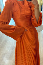 Layla Pleated Gown Orange by HSH