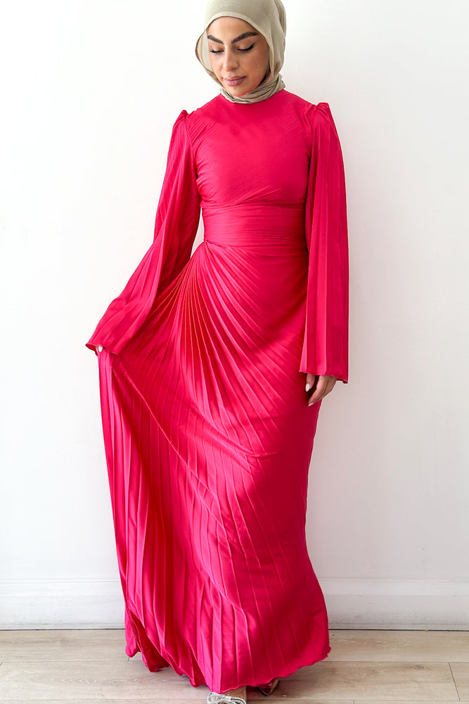 Layla Pleated Gown Pink by HSH