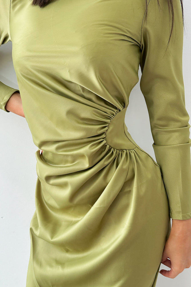 Lilly Midi Dress Olive by HSH