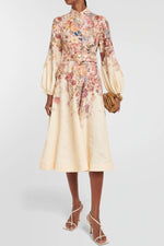 Luminosity Floral Linen Midi Dress by Zimmermann