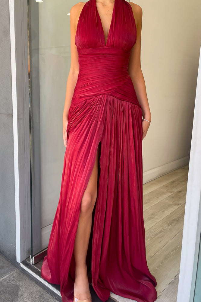 Lyra Cherry Red Corset Gown For Hire