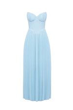 Marcella Ocean Blue Pleated Maxi Dress by House of CB