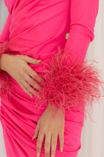 Naomi Feather Gown Pink by HSH