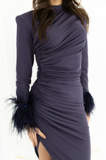 Naomi Feather Gown Purple by HSH