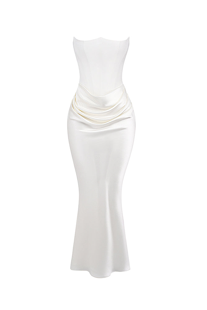 white christmas dresses Persephone Ivory Strapless Corset Dress by House of CB white christmas dresses Persephone Ivory Strapless Corset Dress by House of CB