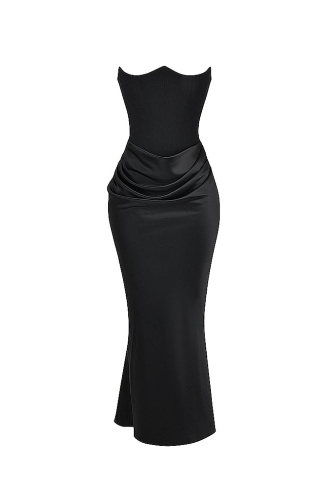 house of cb strapless corset dress 'Persephone' Smoke Strapless Corset Maxi Dress