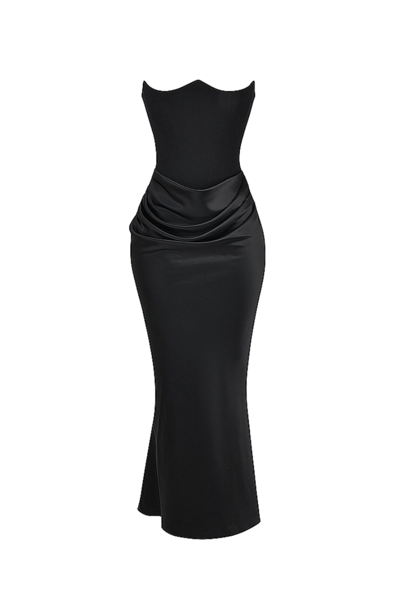 Persephone Black Strapless Corset Dress by House of CB | High St. Hire Persephone Black Strapless Corset Dress by House of CB | High St. Hire