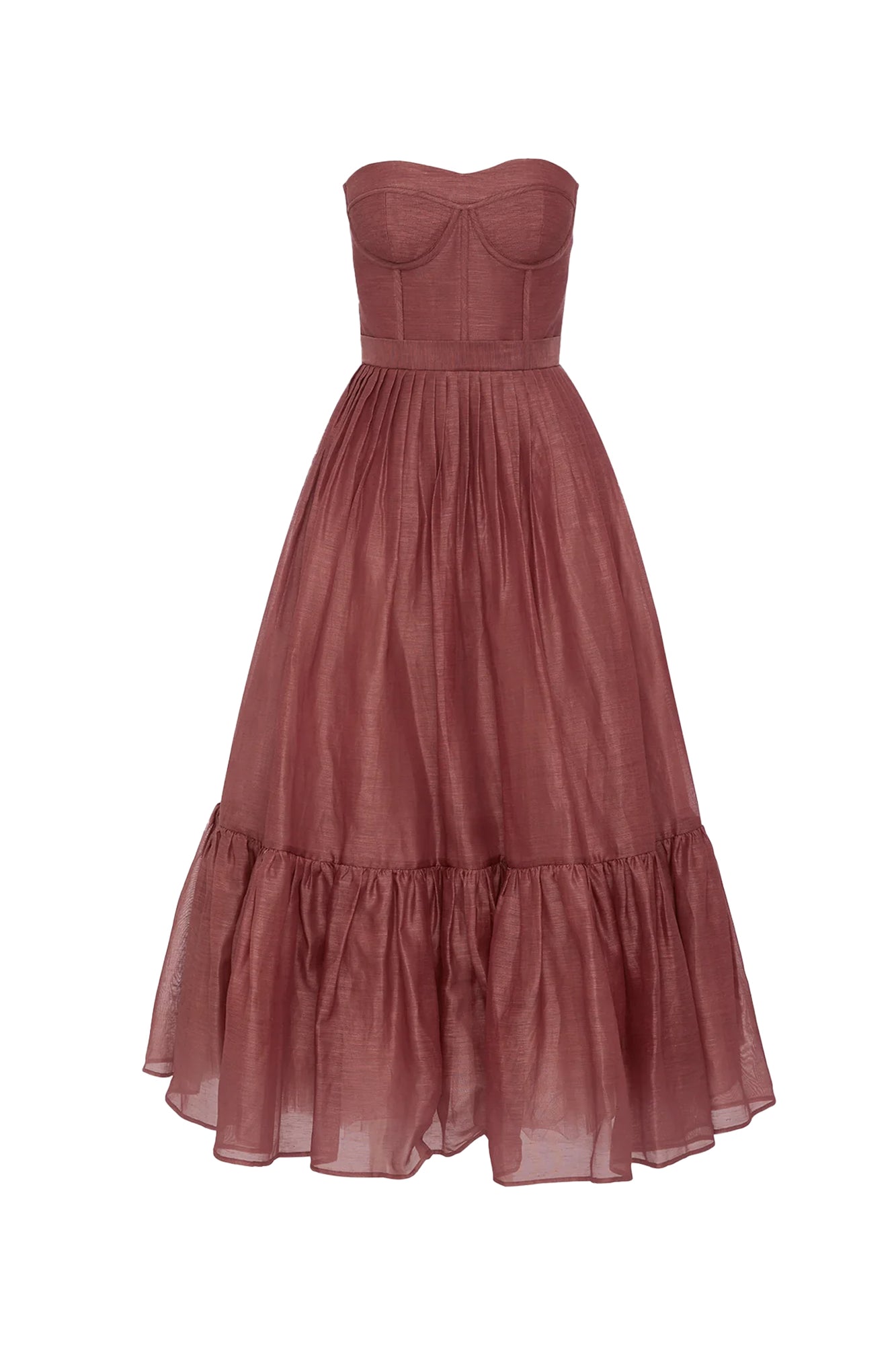 Rae Bustier Midi Dress Burgundy by Leo Lin for Hire | High St. Hire Rae Bustier Midi Dress Burgundy by Leo Lin for Hire | High St. Hire