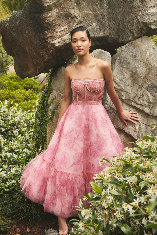 Rose Bustier Dress Leo Midi Dress Leo Lin Rose Bustier Midi Dress Opulent Print In Verdant All Rose Bustier Dress Leo Midi Dress Leo Lin Rose Bustier Midi Dress Opulent Print In Verdant All