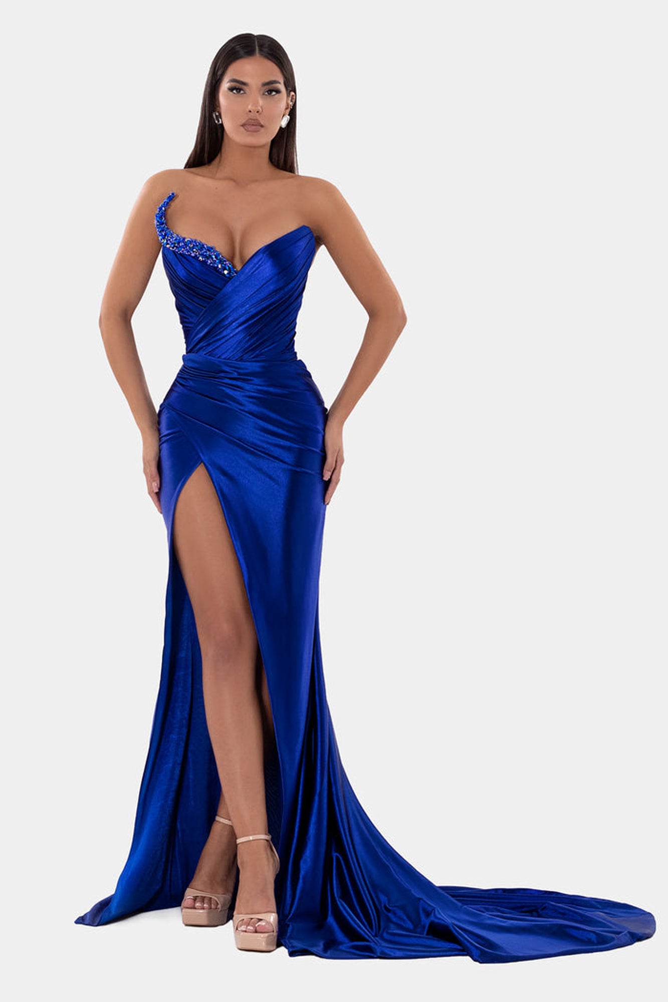 Royal Blue Dress by Albina Dyla For Hire High Hire