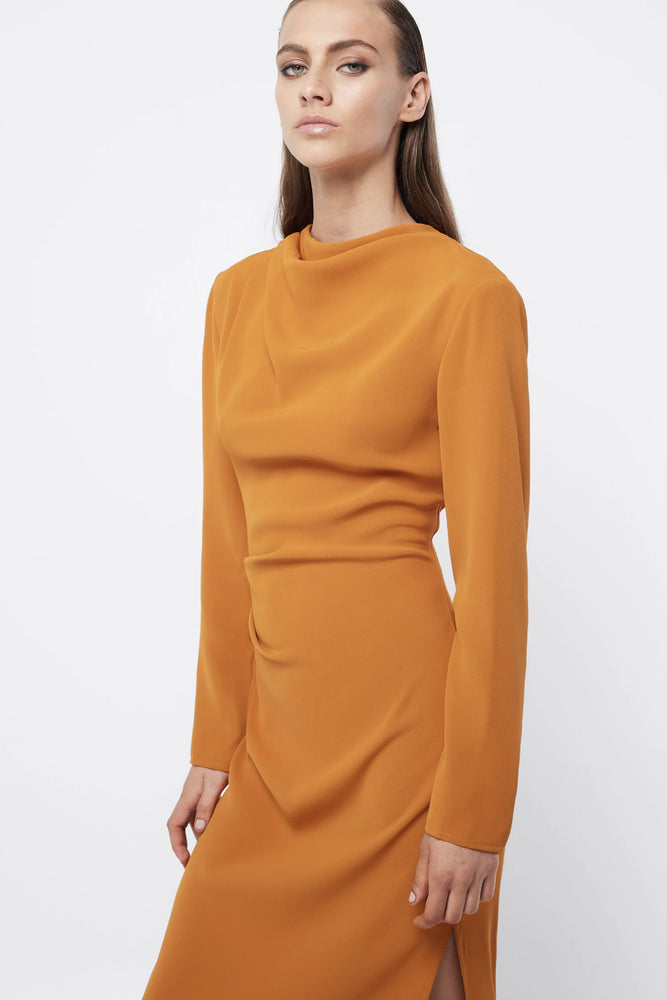 mossman orange dress Hire Allure Midi Dress Orange Print | Mossman