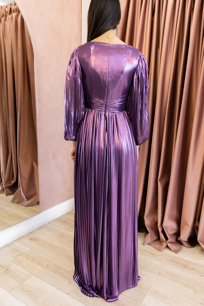 Sasha Metallic Purple Gown by HSH