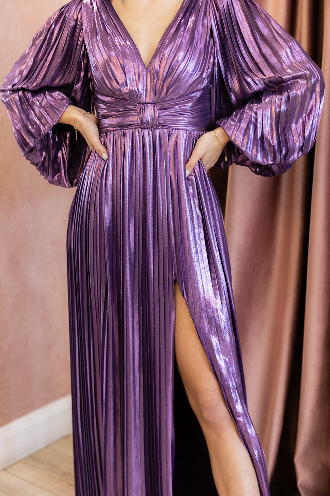 Sasha Metallic Purple Gown by HSH