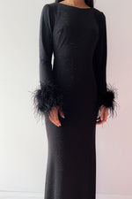 The Flamenco Feather Gown Black by HSH