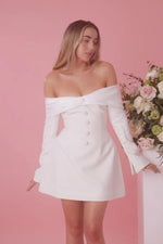 The Ultimate Muse Bow Mini Dress White by Odd Muse