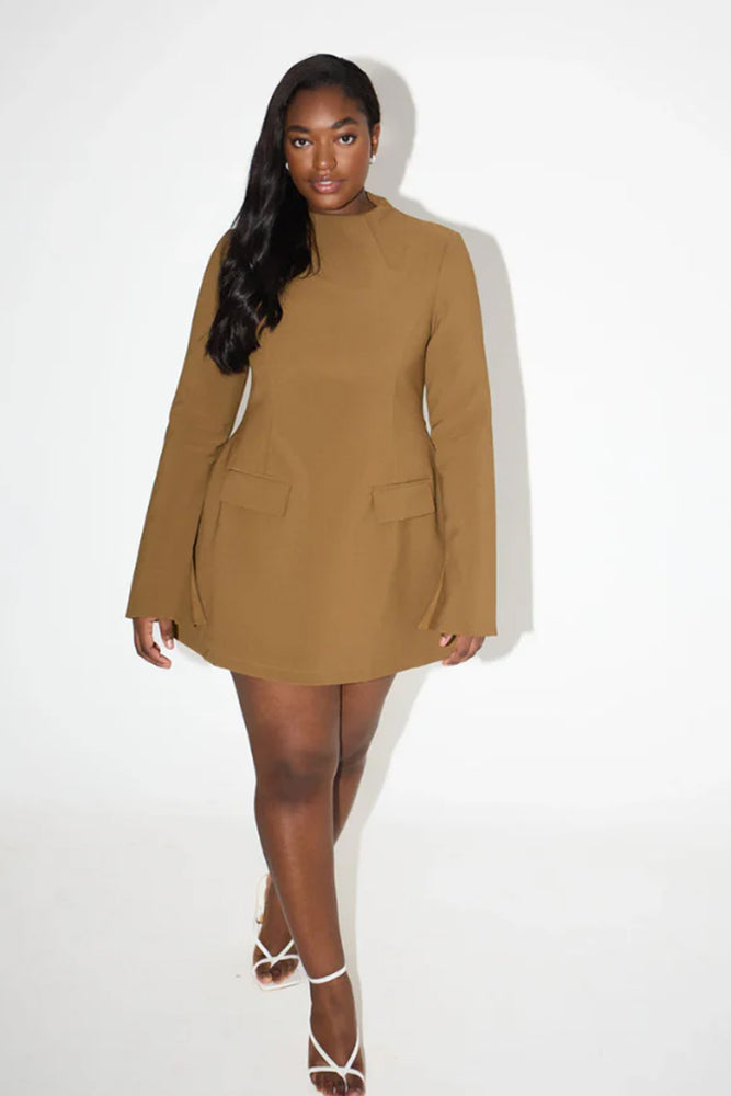 The Ultimate Muse Split Sleeve Mini Dress Olive by Odd Muse