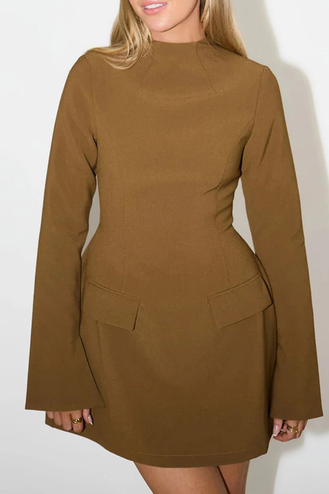 The Ultimate Muse Split Sleeve Mini Dress Olive by Odd Muse