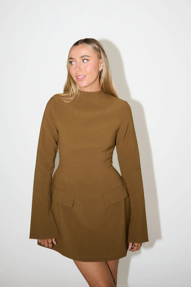 The Ultimate Muse Split Sleeve Mini Dress Olive by Odd Muse