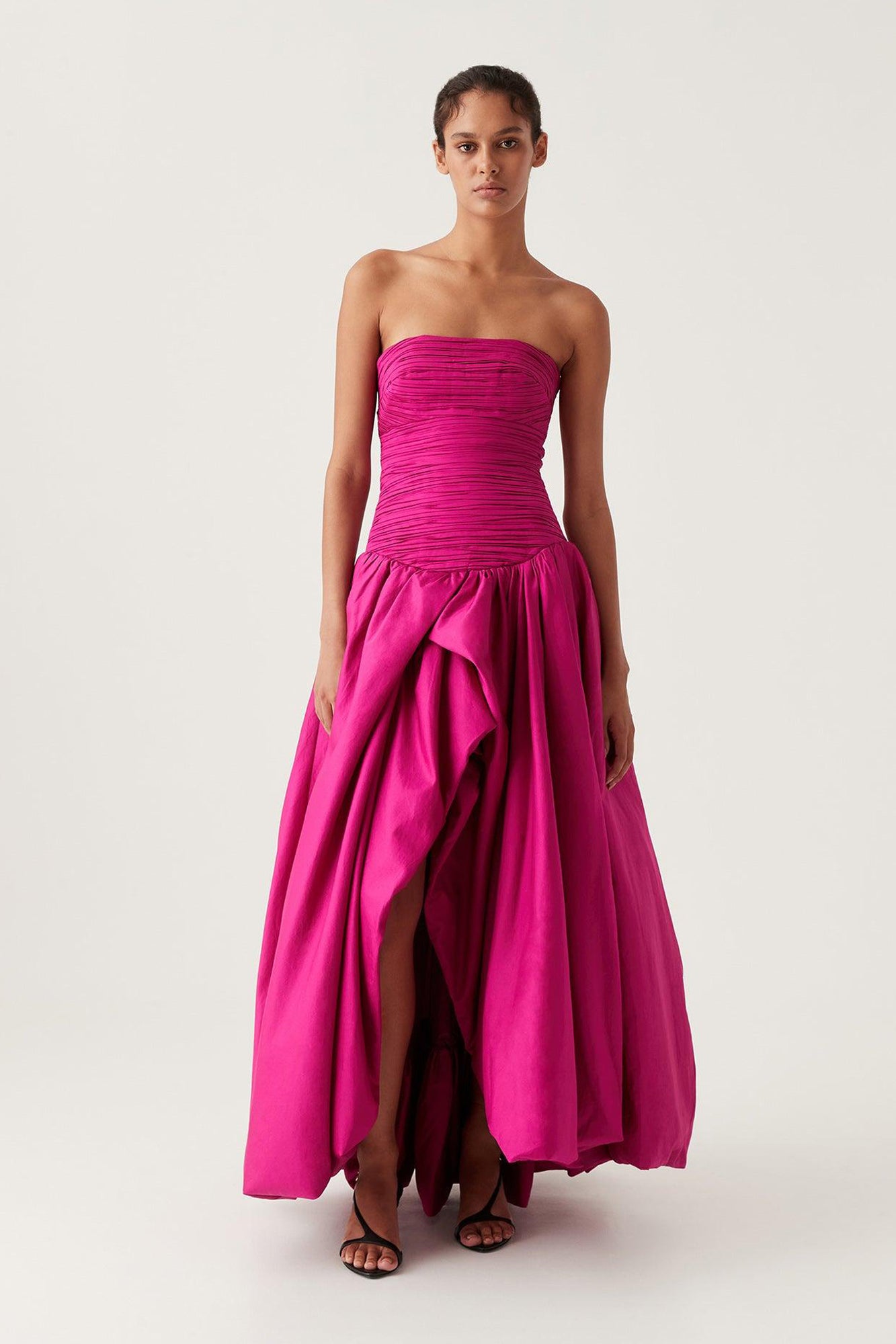 aje bubble dress pink Violette Bubble Hem Maxi Dress | Pastel Pink