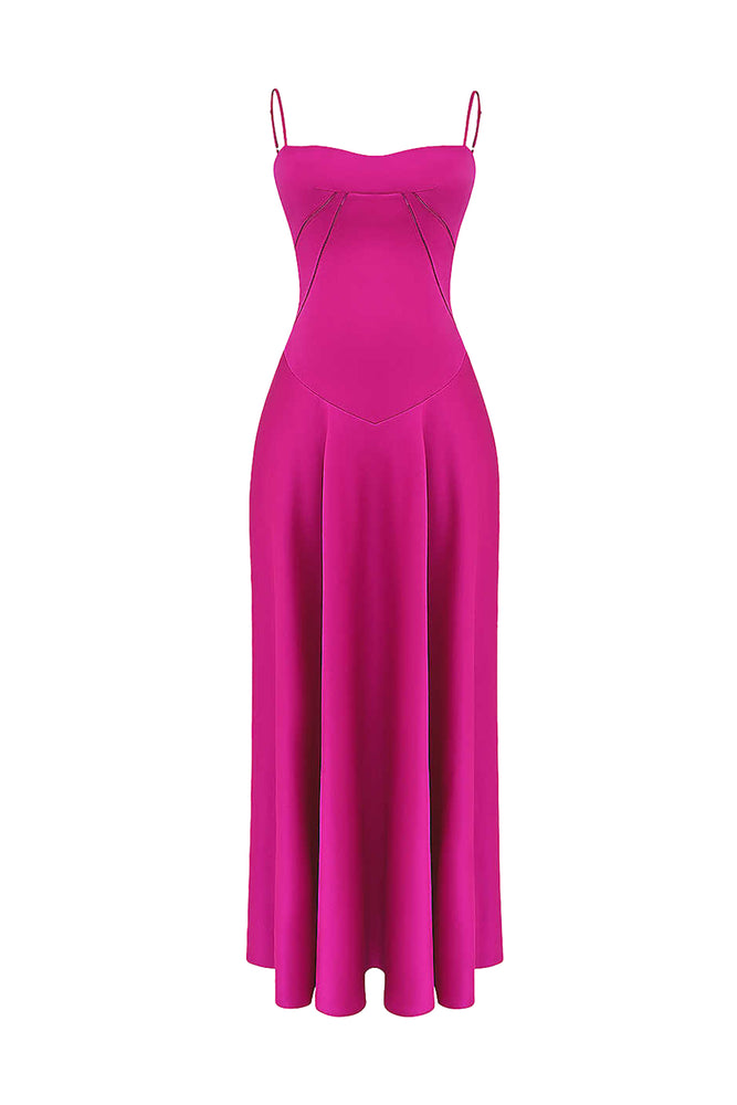 Anabella Fuchsia Lace Up Maxi Dress by House of CB High St. Hire