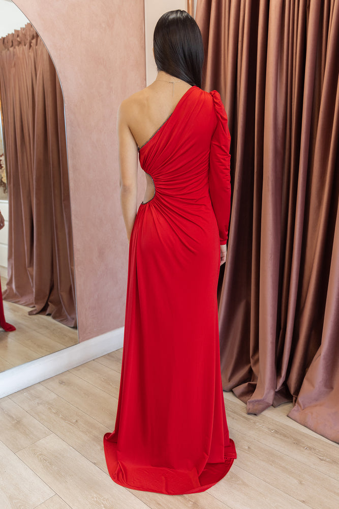 Isabella Cut Out Gown Red by HSH