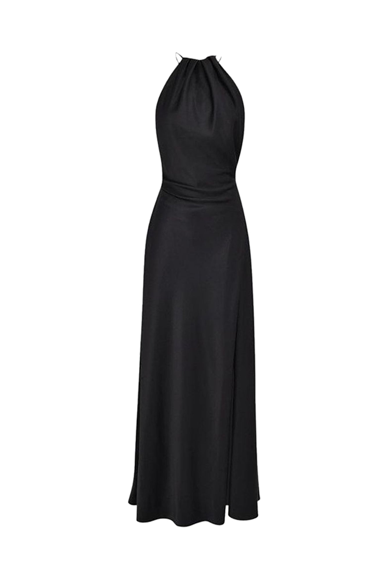 black thigh high dress Zanab Black Thigh Slit Maxi Dress by House of CB