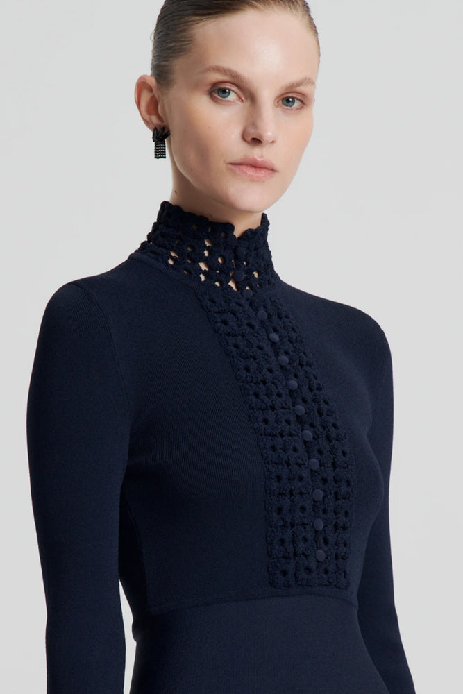 Crepe Knit Daisy Ls Dress by Scanlan Theodore for Hire High St. Hire Crepe Knit Daisy Ls Dress by Scanlan Theodore for Hire High St. Hire