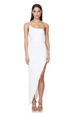Aria One Shoulder Gown White by Nookie