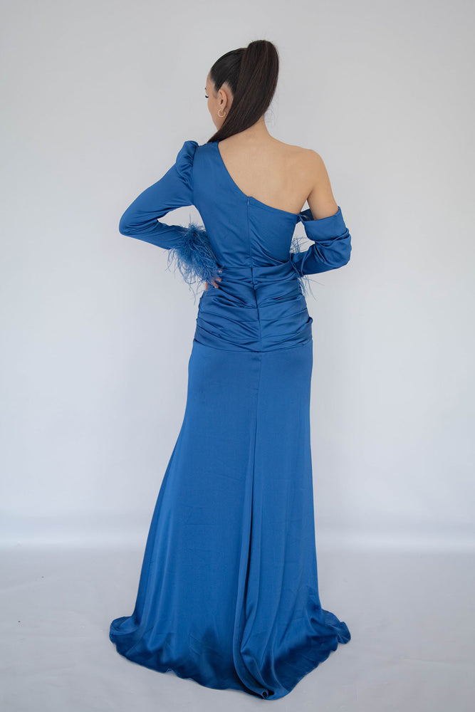 Alyssa Feather Gown Electric Blue by HSH