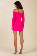 Bonita Bonded Crepe Mini Dress Hot Pink by Misha